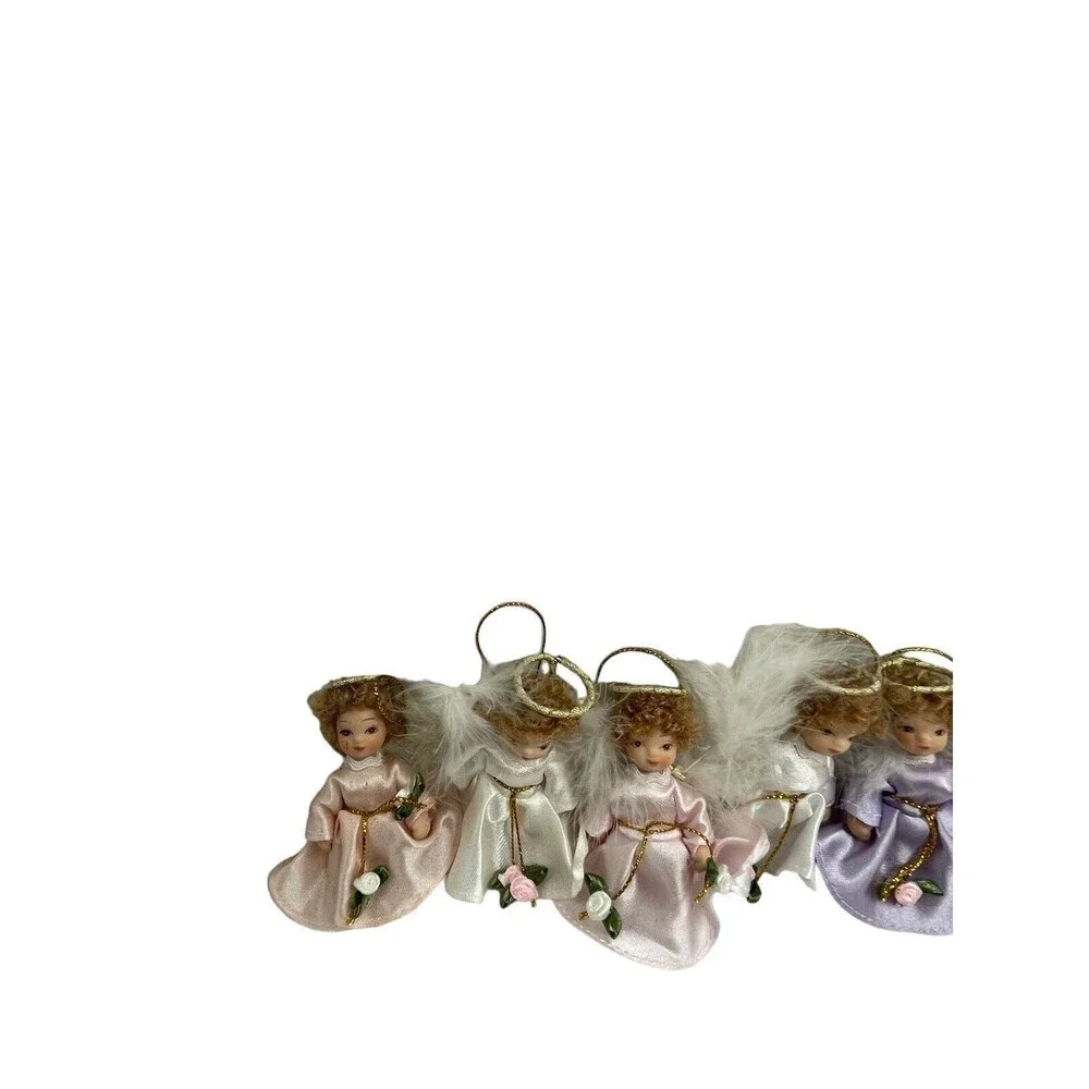 10 Vintage 4” Porcelain Dolls Angels Ornament Christmas Xmas Tree